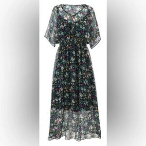 CAbi | Dark Floral Fiesta Midi Dress